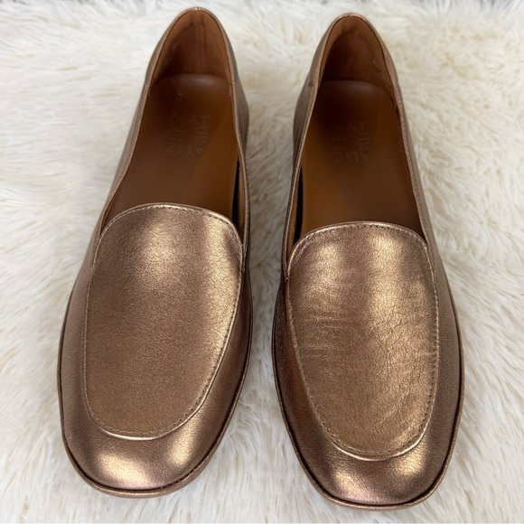 Naturalizer Bashful Soft Bronze Leather Loafers 8.5 Metallic Copper Flats NWOT - Picture 3 of 10
